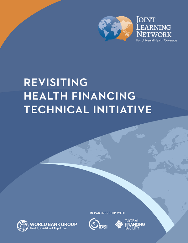Cover of the Revisiting Health Financing technical initiative brochure